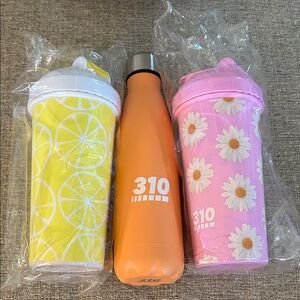 310 Nutrition Shaker Bottles and Water Bottle Set “new”